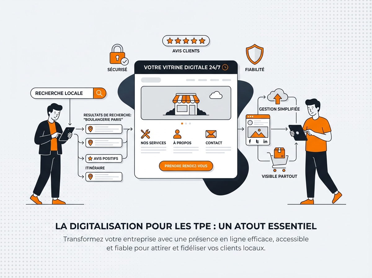 Pourquoi une TPE a besoin d'un site web en 2026 - consommateurs recherchant en ligne avant d'acheter