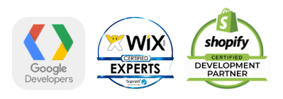 Badges partenaires — Shopify, Wix, Google